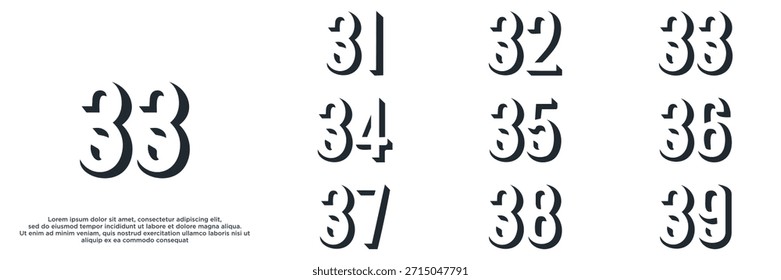 Set aniversario año diseños de logotipo. número abstracto, icono, Ilustración vectorial
