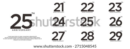 set anniversary year logo designs. abstract number, icon, vector illustration