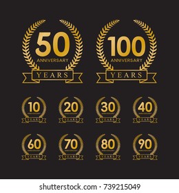 set anniversary years gold