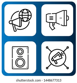 Set of announce icons such as Megaphone, Loudspeaker , announce