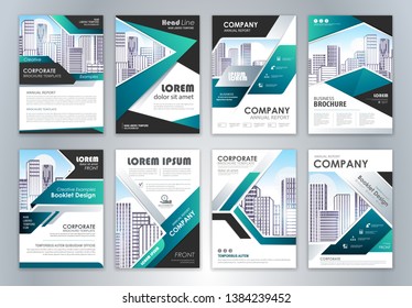 Set of annual report brochure flyer design template. Leaflet cover presentation abstract background for business, magazines, posters, booklets, banners. Easily editable vector format.