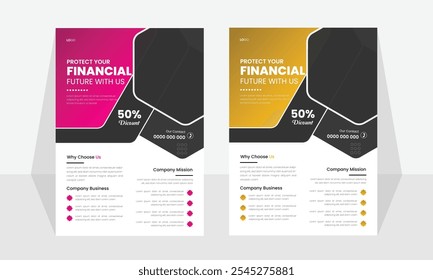 Conjunto de relatório anual ou projeto de modelo de folheto de negócios