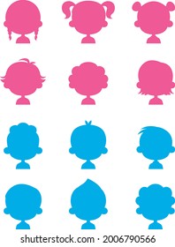 Set of anonymous baby avatars. Vector illustration