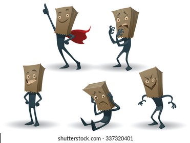 Set of Anonymous characters from the internet with different emotions, vector
