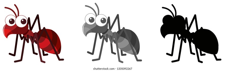Set of ant character illustration