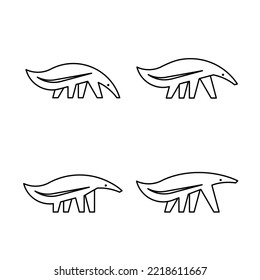 Set of Anteater, Anteater Logo. Icon design. Template elements