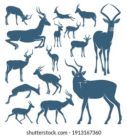 Set of Antelope design vector illustration, Creative antelope logo design concepts template, icon symbol