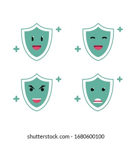 set of antibody/immune with expresion vector illustration editable eps file 