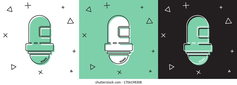 Set Antiperspirant deodorant roll icon isolated on white and green, black background. Cosmetic for body hygiene.  Vector Illustration