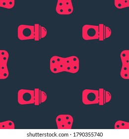 Fijar el rollo antidesodorante antiperspirante y Esponja con burbujas en un patrón ininterrumpido. Vector