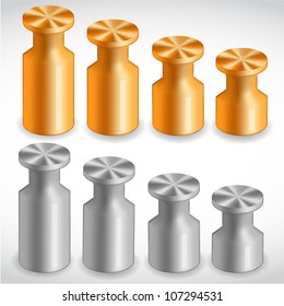 Set of antique calibration weights vector