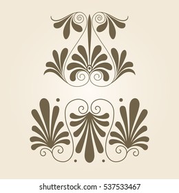 Set of antique decorative elements