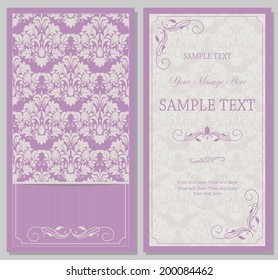 set of antique greeting cards, invitation with victorian ornaments, beautiful, luxury postcards 