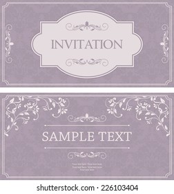 set of antique greeting cards, invitation with victorian ornaments, beautiful, luxury postcards