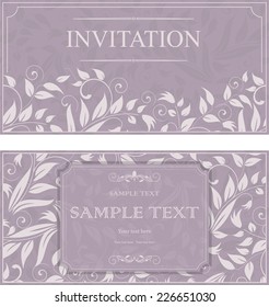 set of antique greeting cards, invitation with victorian ornaments, beautiful, luxury postcards 