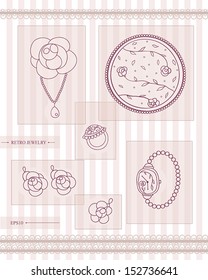 set of antique  jewelry. retro style. vector eps10