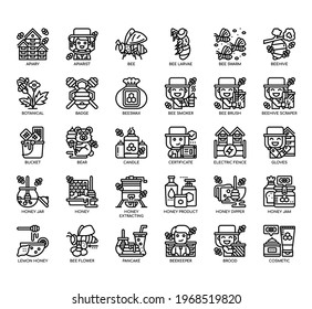Set of Apiary Element thin line and pixel perfect icons for any web and app project. 