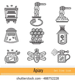 Set of apiary product outline web icons