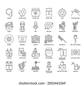 Set of apiary thin line and pixel perfect icons for any web and app project. 