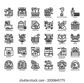 Set of Apiary thin line and pixel perfect icons for any web and app project. 
