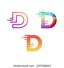 Set app design letter D design vector illustration template for smartphone app.  