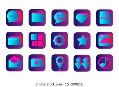 set app icon in gradient color  illustrator