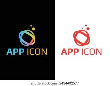 Set of App Icon Template with Guidelines. Vector Fresh Color