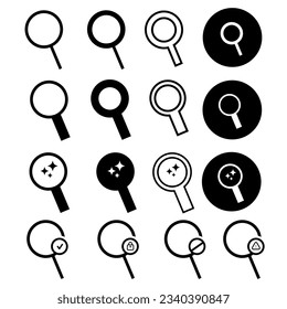 set of app search user interface icons and design elements