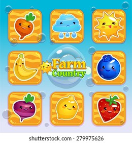 Set of app store game icons  - vector illustration