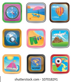 set of app travel buttons - vector illustration