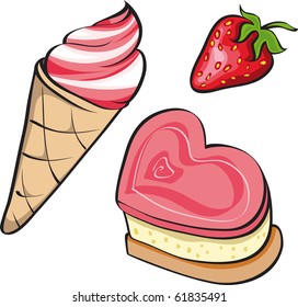 Set of appetizing desserts