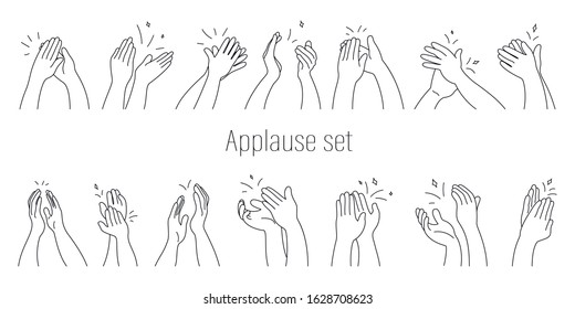 A set of applause on a white background isolated drawn on a tablet. Applause - vector illustration.