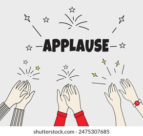 A set of applause on a white background isolated drawn on a tablet. Applause - vector illustration.