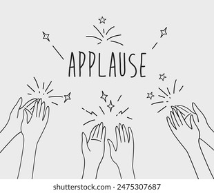 A set of applause on a white background isolated drawn on a tablet. Applause - vector illustration.