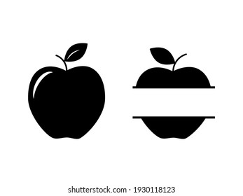 Set of apple frames isolated on a white background. Vector stock illustration for banner