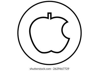 Conjunto de iconos de fruta de manzana . Diseño de Vector minimalista en blanco y negro.