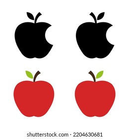 Set of Apple icon, healthy raw symbol, foot sweet fruit, vector illustration design, eco diet .