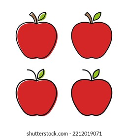 Set of Apple icon, healthy raw symbol, foot sweet fruit, vector illustration design, eco diet .