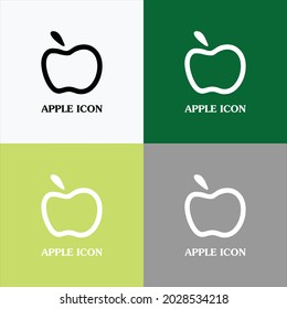 icono de manzana, ilustración vectorial de diseño de línea