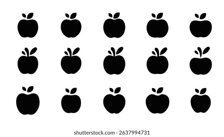SET Apple icon vector. Apple sign and symbols for web design.