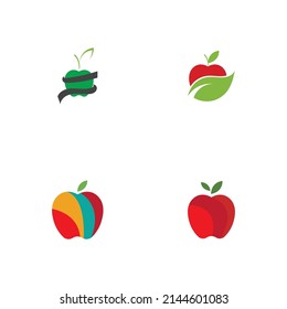 set of Apple  logo illustration design template