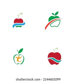 set of Apple  logo illustration design template