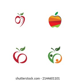 set of Apple  logo illustration design template