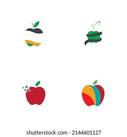set of Apple  logo illustration design template