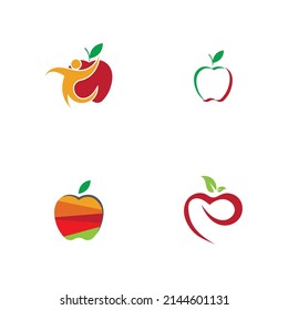 set of Apple  logo illustration design template