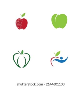 set of Apple  logo illustration design template