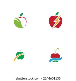 set of Apple  logo illustration design template