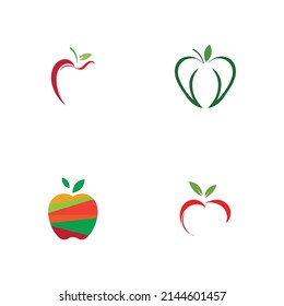 set of Apple  logo illustration design template