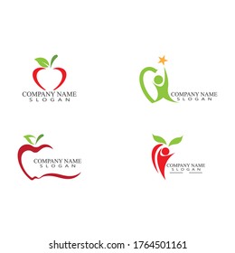 Set Apple vector illustration design icon logo template