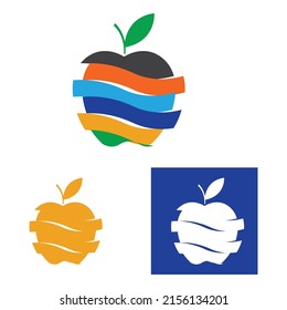set of apple vector logo illustration design template